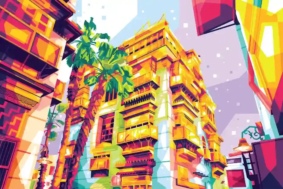 Al Balad WPAP print on desk