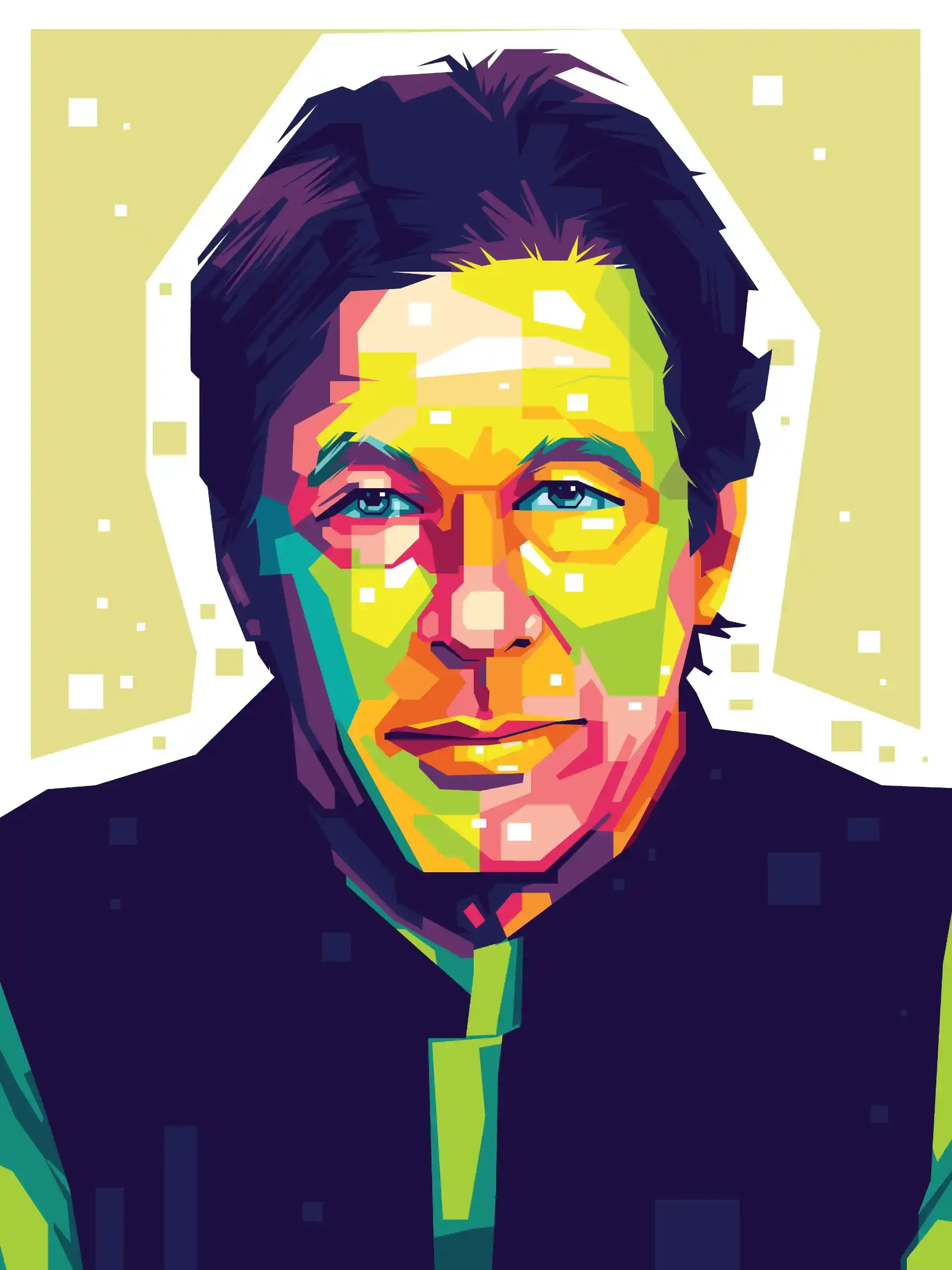 WPAP geometric pop art portrait of Imran Khan